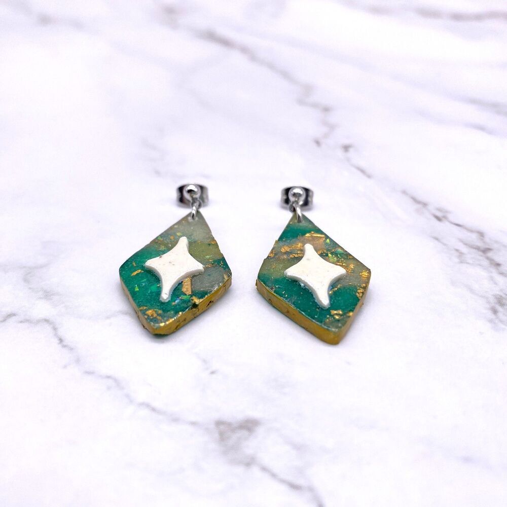 Celestial Star Dangle Stud Earrings - image 7